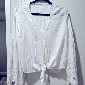 White Love Stitch blouse